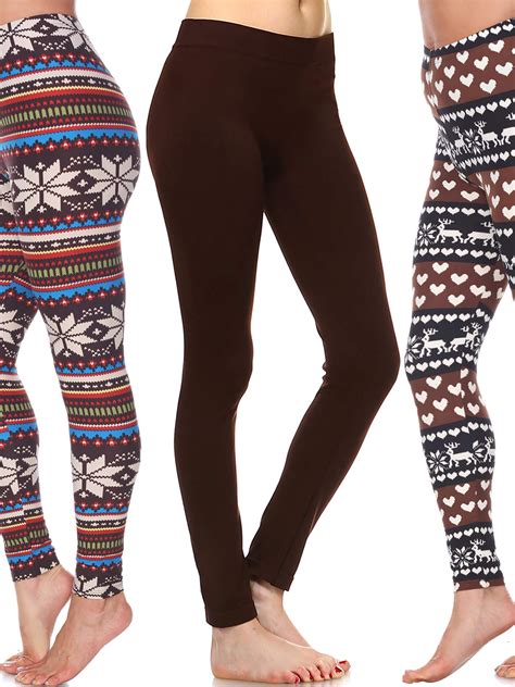 Walmart christmas leggings - Kuda Moda. 3 Pack Women's Winter Warm Fleece Lined Thick Brushed Full Length Leggings Thights Thermal Pants. 203. +2 options. $ 1399.